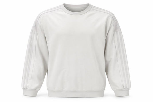 Adidas Men’s White M 3-Stripes Crew Neck Pullover Sweatshirt