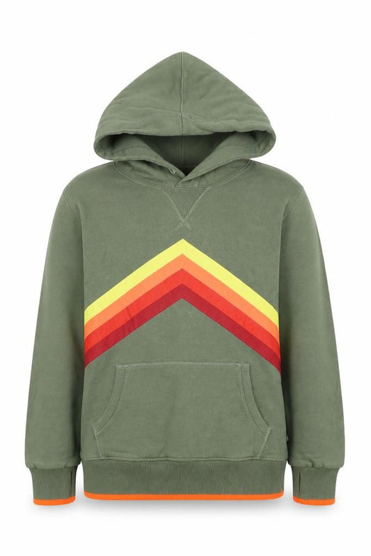 St. Bernard Girls Green 9-10 Years Pullover Hoodie Chevron Cotton