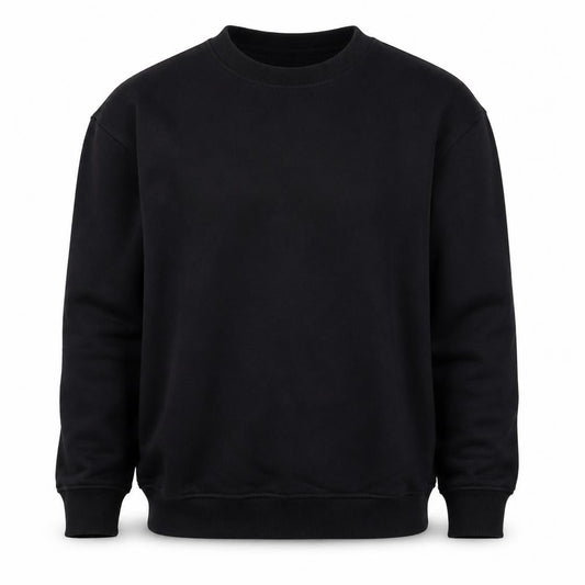 INRTD Men’s Black L Crew Neck Pullover Sweatshirt Long Sleeve