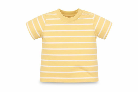 Primark Unisex Baby Yellow Striped 3-6 Months Cotton T-Shirt NWT