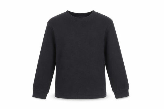 Marks and Spencer Boys Black 6-7 Years Basic Thermal Long Sleeve T-Shirt
