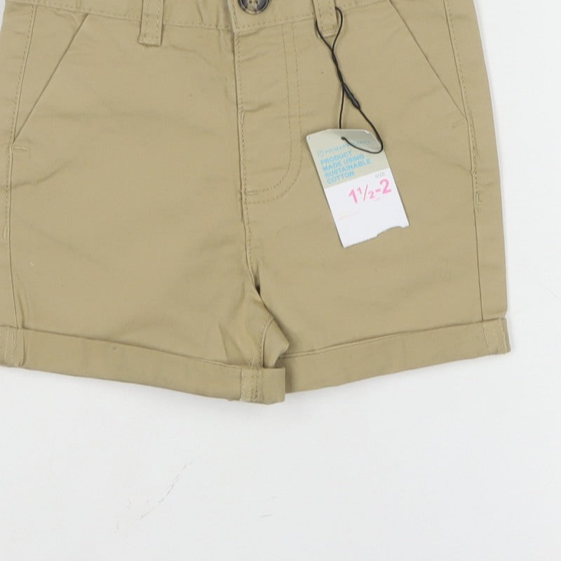Primark Boys Beige Khaki Shorts 18-24 Months Cotton Button Pockets