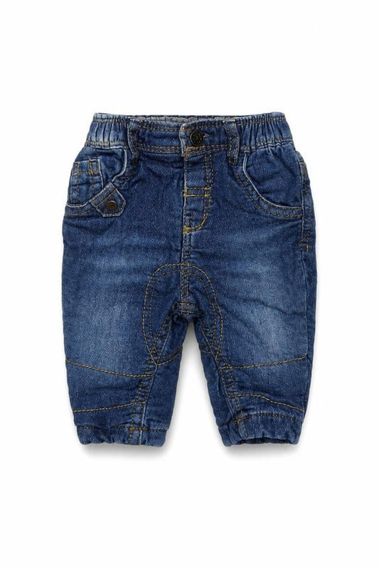 Next Unisex Baby Blue Denim Jeans 0-3 Months Elastic Waist Pockets