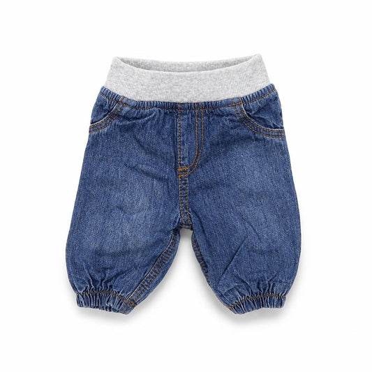 F&F Unisex Baby Blue Denim Jeans Newborn Elastic Waist