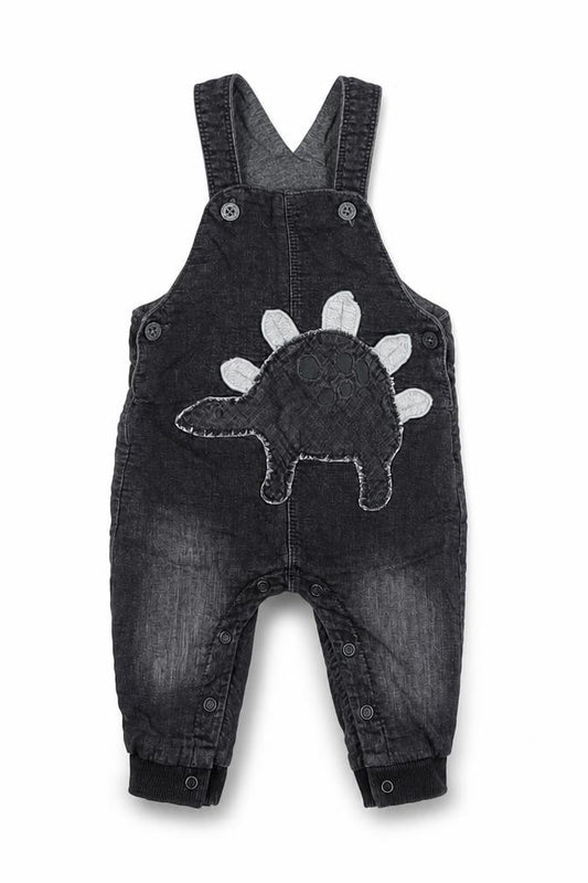 Next Unisex Baby Black 3-6 Months Dinosaur Denim Dungarees