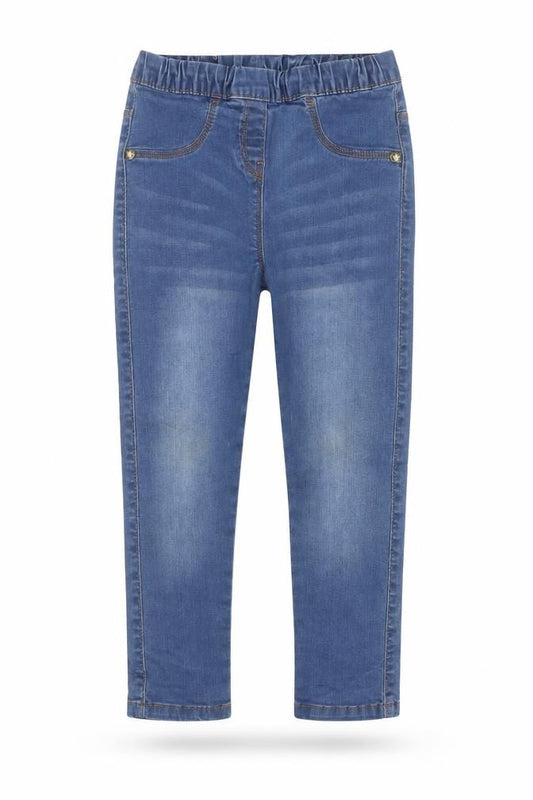Nutmeg Girls Blue Skinny Stretch Jeans Elastic Waist Age 4-5 Years