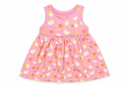 Primark Girls Pink Fruit Print Fit & Flare Dress 18-24 Months Cotton
