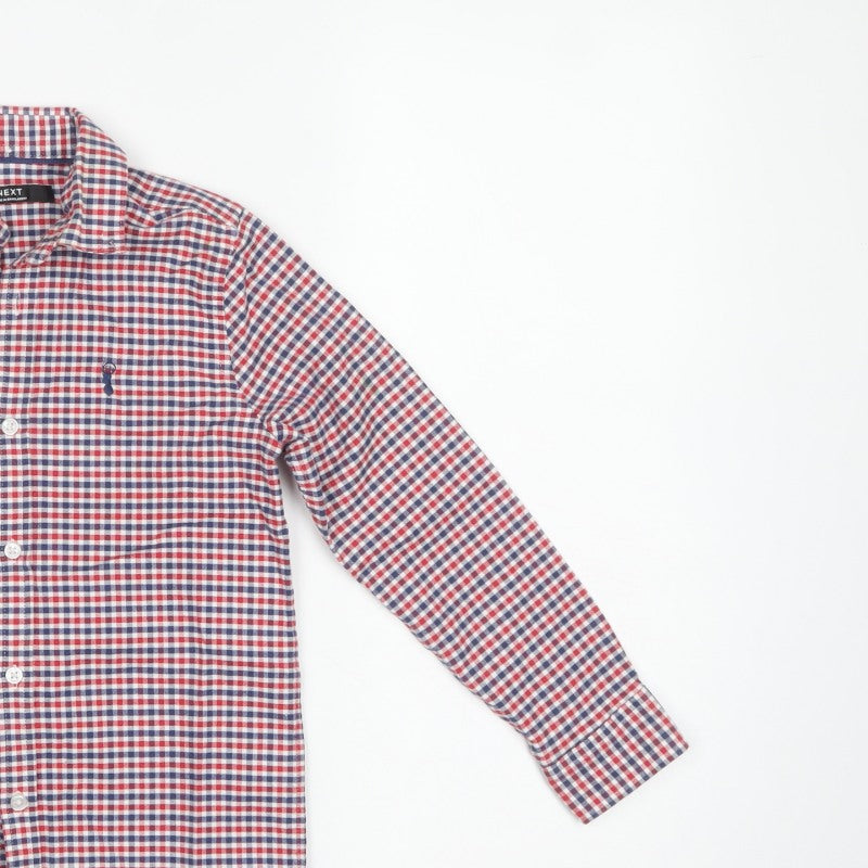 Next Boys Multicoloured Check Shirt 7 Years Cotton Long Sleeve Button-Up