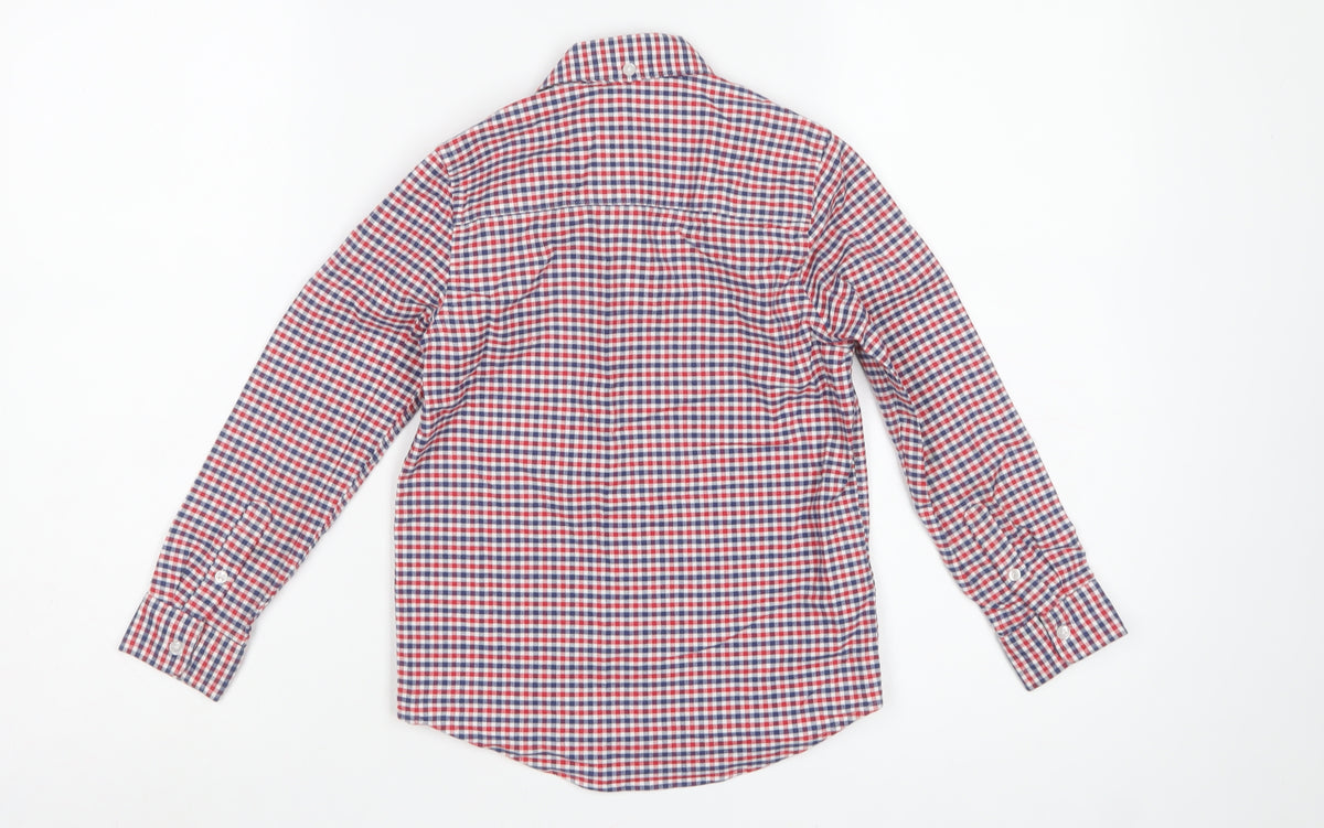 Next Boys Multicoloured Check Shirt 7 Years Cotton Long Sleeve Button-Up