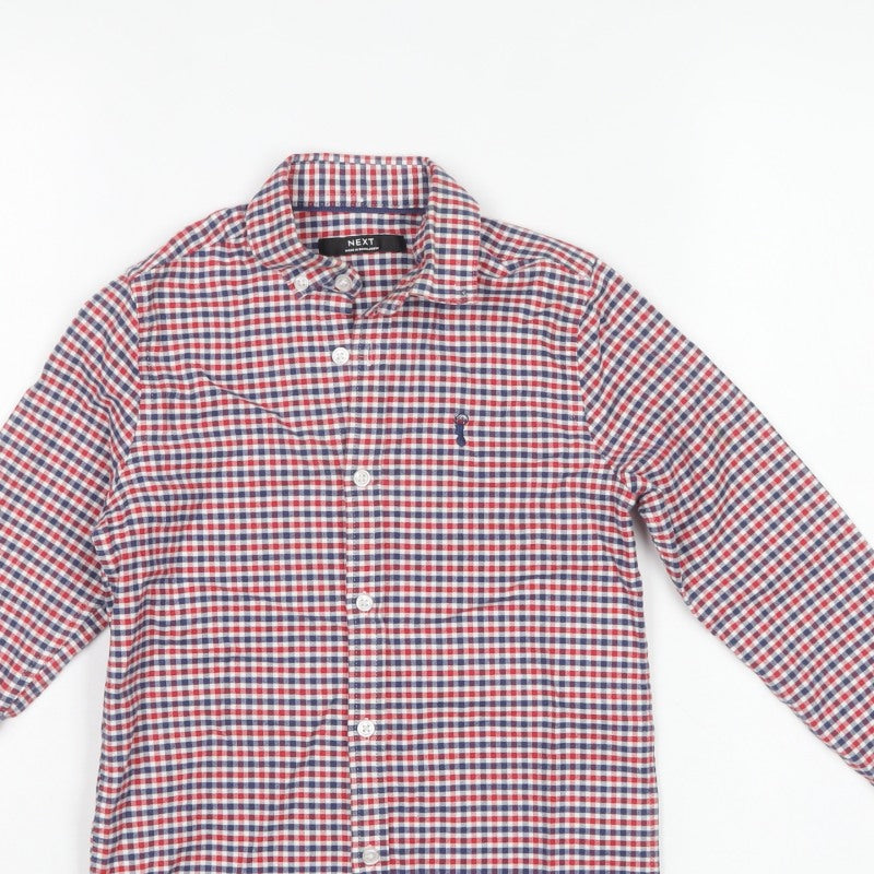 Next Boys Multicoloured Check Shirt 7 Years Cotton Long Sleeve Button-Up