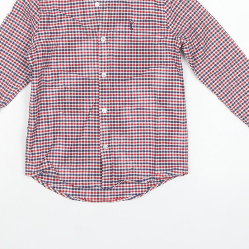 Next Boys Multicoloured Check Shirt 7 Years Cotton Long Sleeve Button-Up