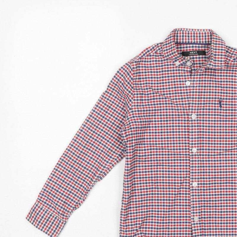 Next Boys Multicoloured Check Shirt 7 Years Cotton Long Sleeve Button-Up