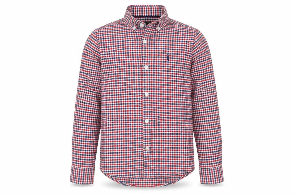 Next Boys Multicoloured Check Shirt 7 Years Cotton Long Sleeve Button-Up