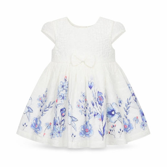 George Girls White Floral Organza Fit & Flare Party Dress 3-6 Months
