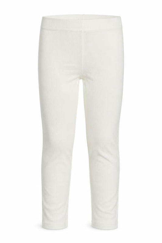 Next Girls Ivory Ribbed Cotton Stretch Ankle Leggings 5-6 Years