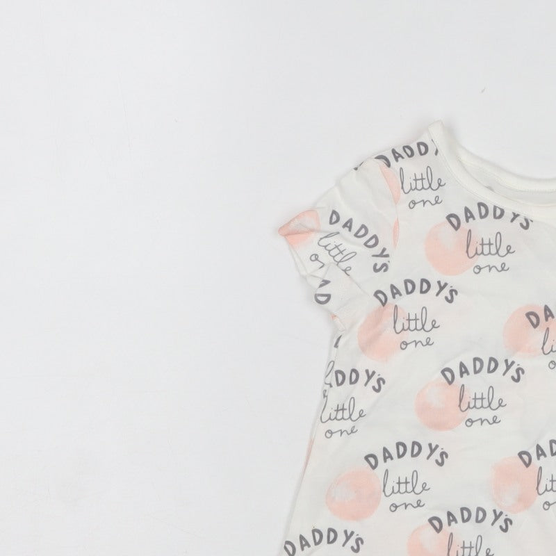 George Girls White 3-6 Months Basic Daddy's Little One Graphic T-Shirt