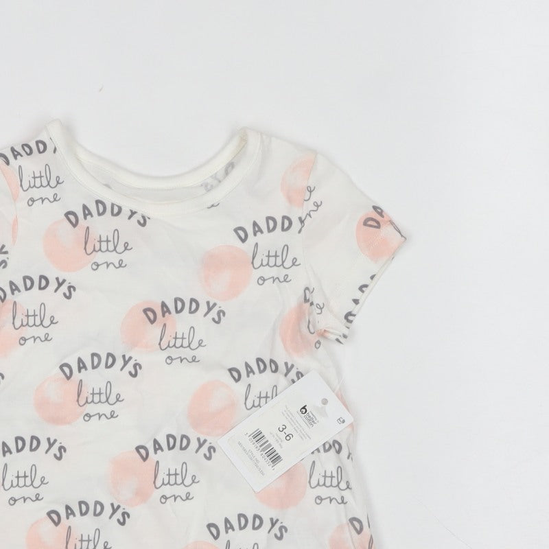 George Girls White 3-6 Months Basic Daddy's Little One Graphic T-Shirt