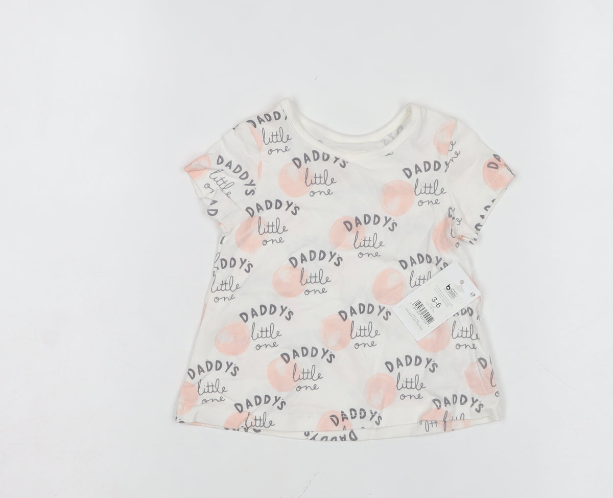 George Girls White 3-6 Months Basic Daddy's Little One Graphic T-Shirt