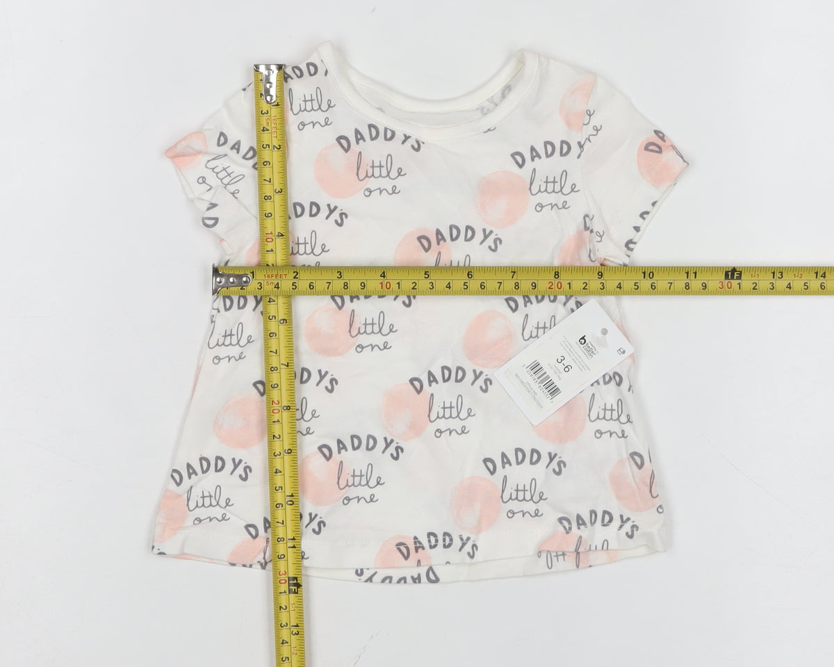 George Girls White 3-6 Months Basic Daddy's Little One Graphic T-Shirt