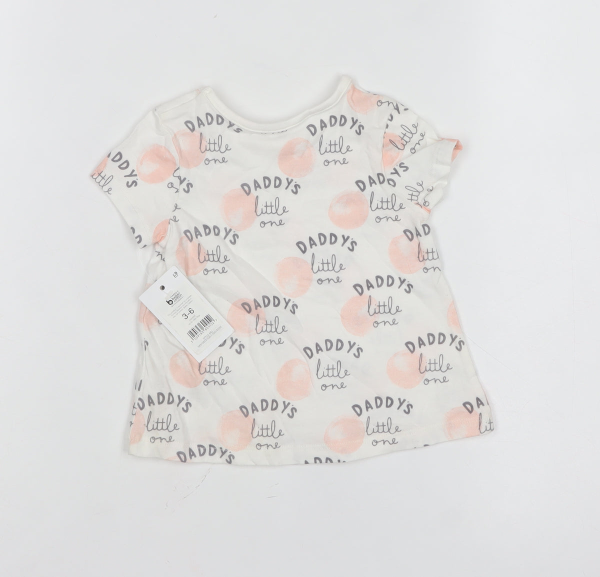 George Girls White 3-6 Months Basic Daddy's Little One Graphic T-Shirt
