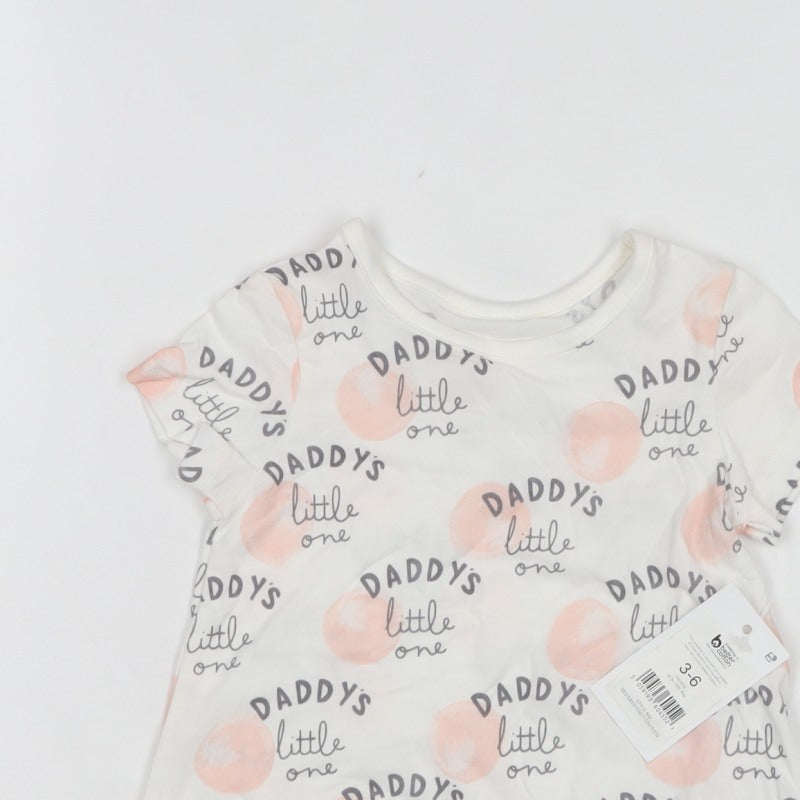 George Girls White 3-6 Months Basic Daddy's Little One Graphic T-Shirt