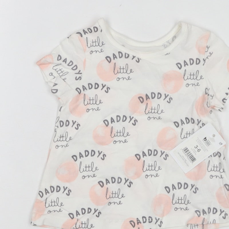 George Girls White 3-6 Months Basic Daddy's Little One Graphic T-Shirt
