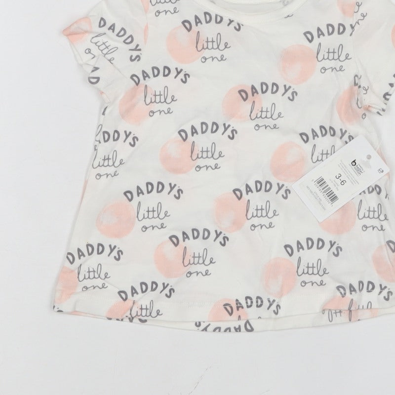 George Girls White 3-6 Months Basic Daddy's Little One Graphic T-Shirt