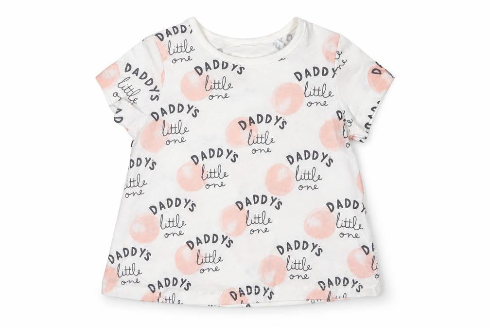 George Girls White 3-6 Months Basic Daddy's Little One Graphic T-Shirt