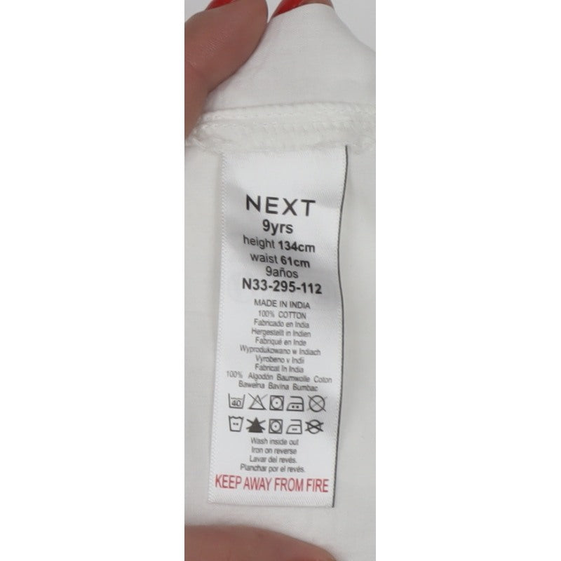 Next Girls White 9 Years Cotton Broderie Ruffle Tie Front Blouse Top