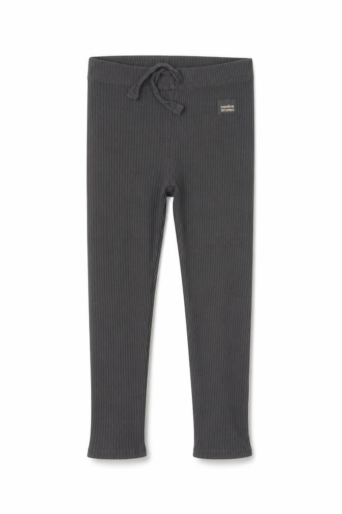Zara Girls Grey 5 Years Ribbed Ankle Leggings Drawstring Stretch