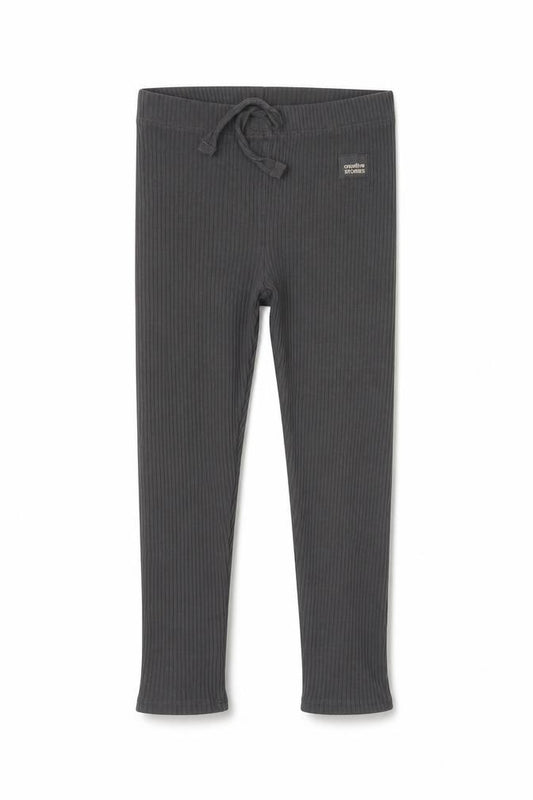 Zara Girls Grey 5 Years Ribbed Ankle Leggings Drawstring Stretch