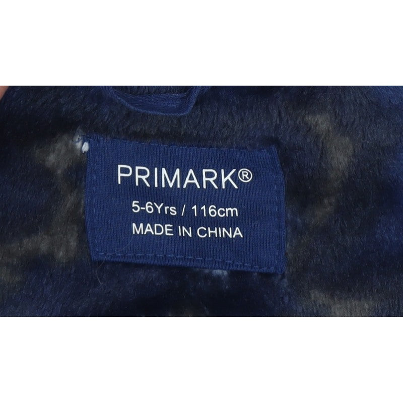 Primark Boys Blue Camo Hooded Fleece Robe 5-6 Years