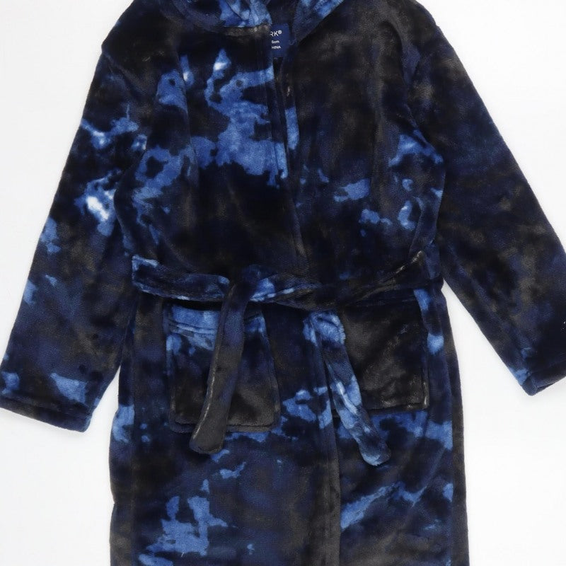 Primark Boys Blue Camo Hooded Fleece Robe 5-6 Years