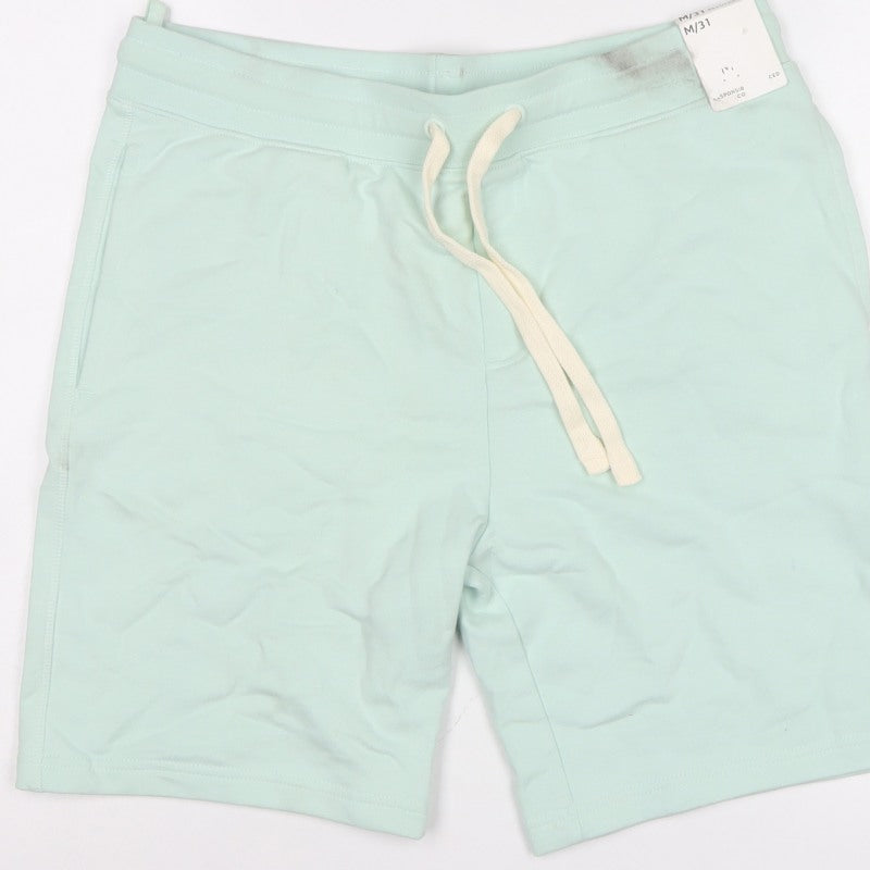 Marks and Spencer Men Mint Green M Sweat Shorts Drawstring Cotton