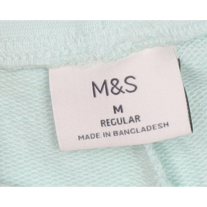 Marks and Spencer Men Mint Green M Sweat Shorts Drawstring Cotton