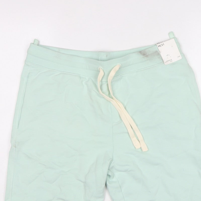 Marks and Spencer Men Mint Green M Sweat Shorts Drawstring Cotton