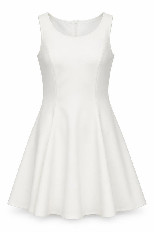 H&M Divided Women’s White UK 10 Fit & Flare Sleeveless Dress