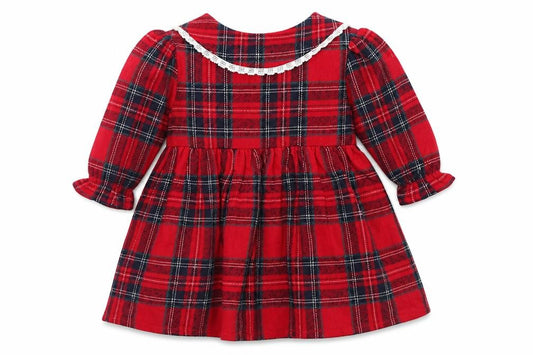 George Girls Red Tartan Plaid A-Line Newborn Christmas Party Dress