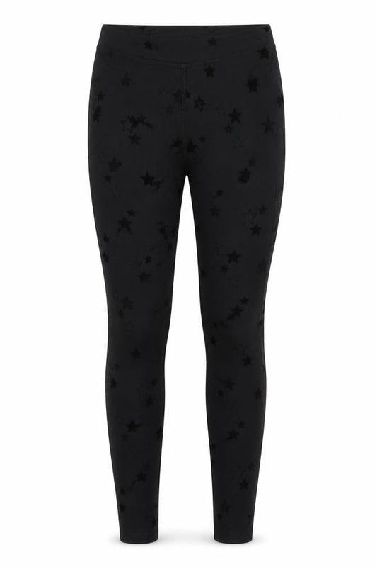 H&M Girls Black Star Print Ankle Leggings Age 9-10 Years Stretch NWT