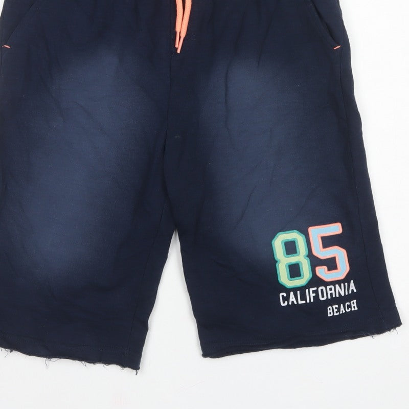 Cool Kids Boys Blue 13 Years Sweat Shorts California Beach Drawstring