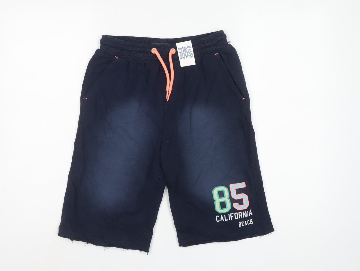 Cool Kids Boys Blue 13 Years Sweat Shorts California Beach Drawstring