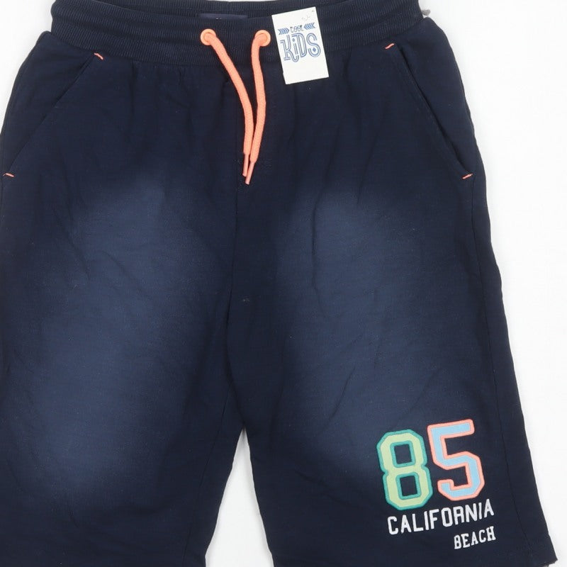 Cool Kids Boys Blue 13 Years Sweat Shorts California Beach Drawstring