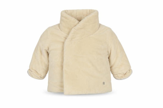 River Island Unisex Baby Beige 0-3 Months Padded Fleece Coat