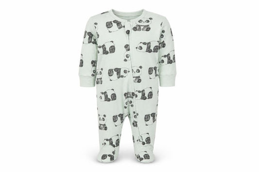 Matalan Unisex Baby Green Panda Zip Babygrow 0-3 Months 100% Cotton