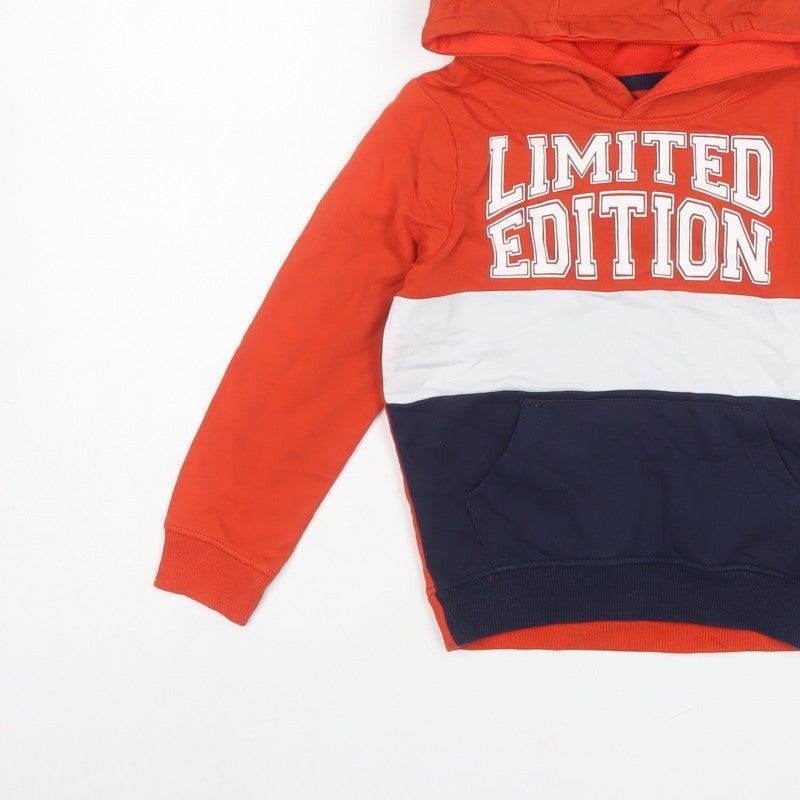Max Boys Orange Colourblock Limited Edition Pullover Hoodie 4-5 Years