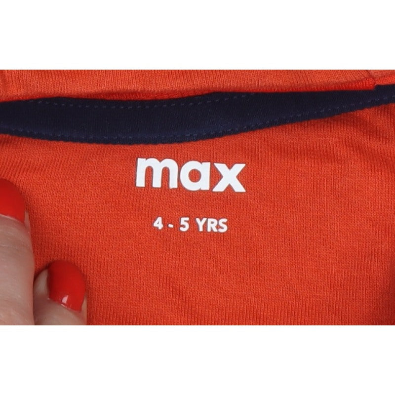 Max Boys Orange Colourblock Limited Edition Pullover Hoodie 4-5 Years
