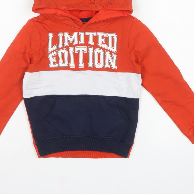Max Boys Orange Colourblock Limited Edition Pullover Hoodie 4-5 Years