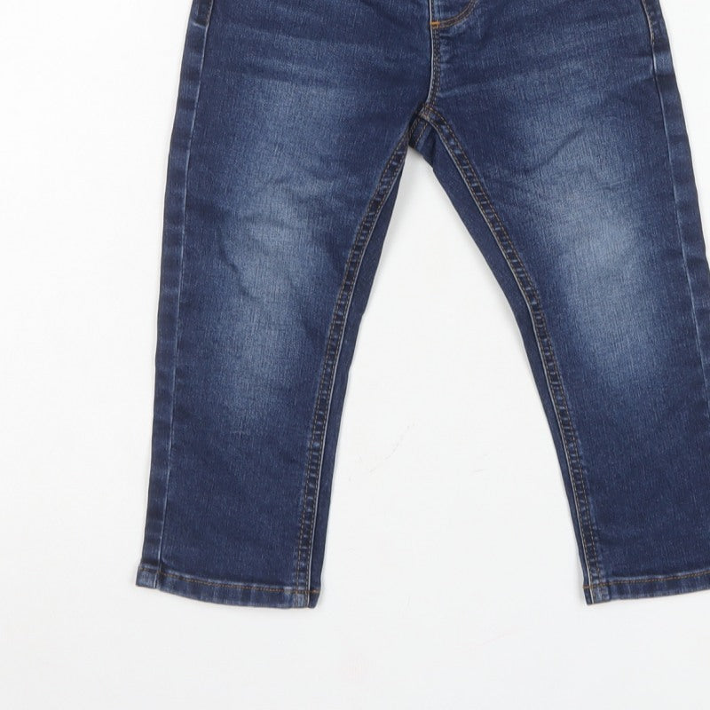 Next Boys Blue Denim Jeans 18-24 Months Adjustable Waist Stretch