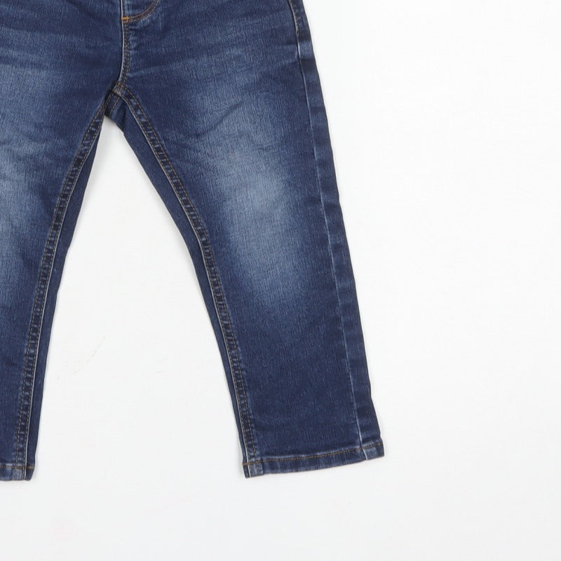 Next Boys Blue Denim Jeans 18-24 Months Adjustable Waist Stretch