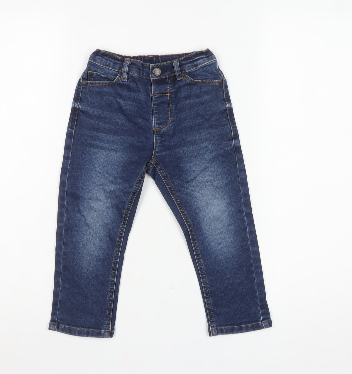 Next Boys Blue Denim Jeans 18-24 Months Adjustable Waist Stretch